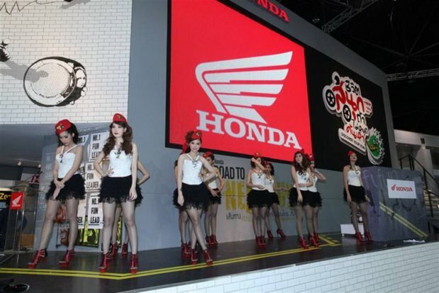 The Honda Girls at the Honda Booth