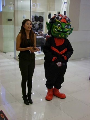 Promotion girl with Mascot
