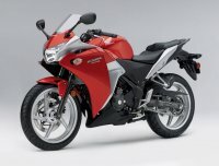 The Honda CBR250R seen from the front left side.