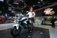 The 2012 Honda NC700X with DCT at the 33rd Bangkok International Motorshow. More information about the Honda NC700X can be found here: [story:The-Honda-NC700X-DCT-Available-in-Thai The Honda NC700X DCT Available in Thailand].